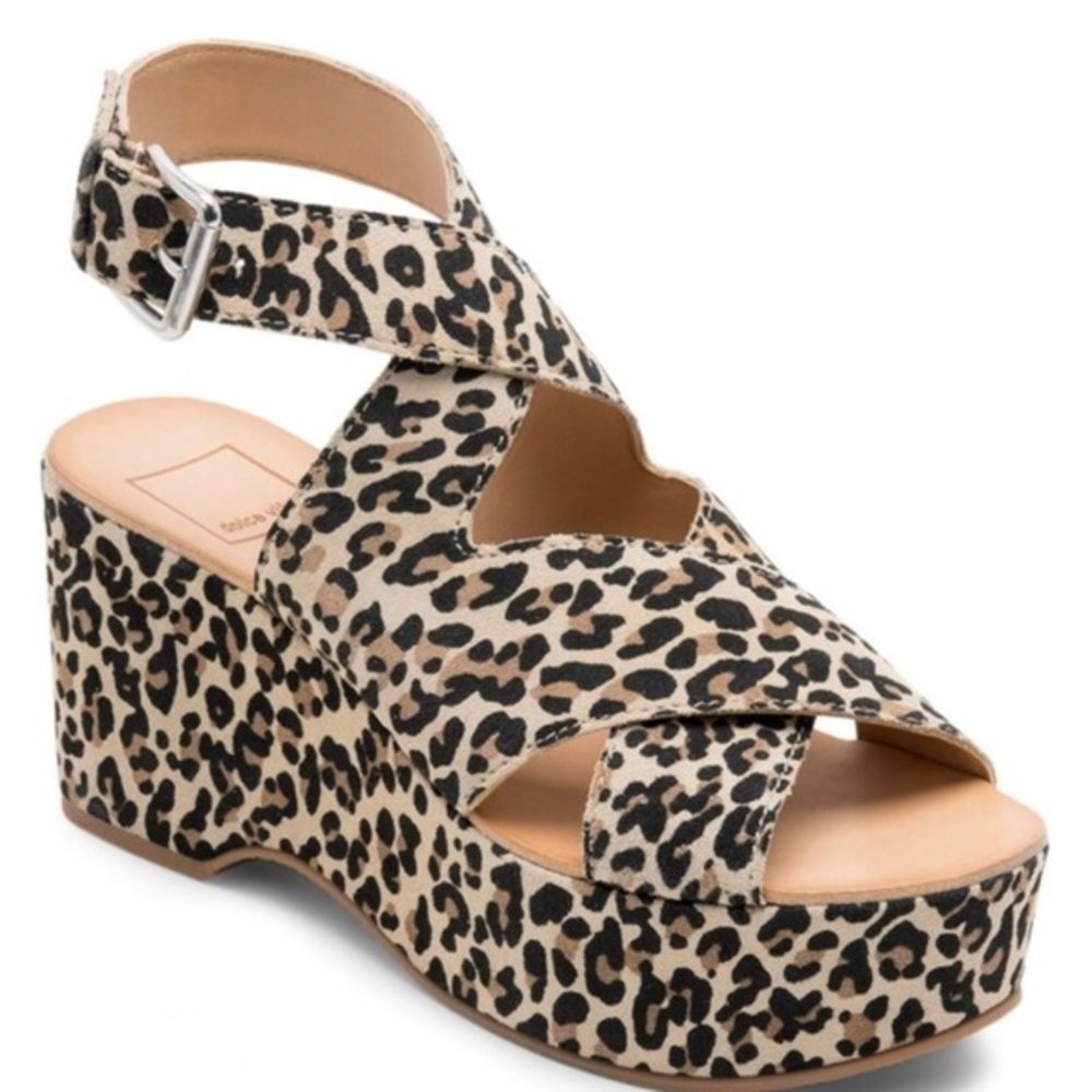 Hard to find! Dolce Vita leopard print Lenni wedge sandals new cheetah brand new